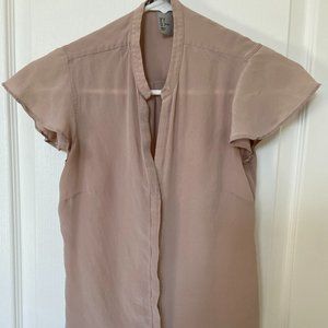 Sheer short sleeve blouse for women